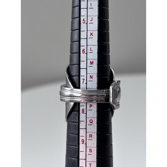 Handmade Saddle Spoon Ring: Silverware Wrap Ring, Size 7.5, Chunky Boho Style - Picture 7 of 7